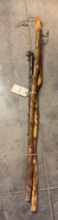 Two Custom Wood Hiking Sticks With Handles