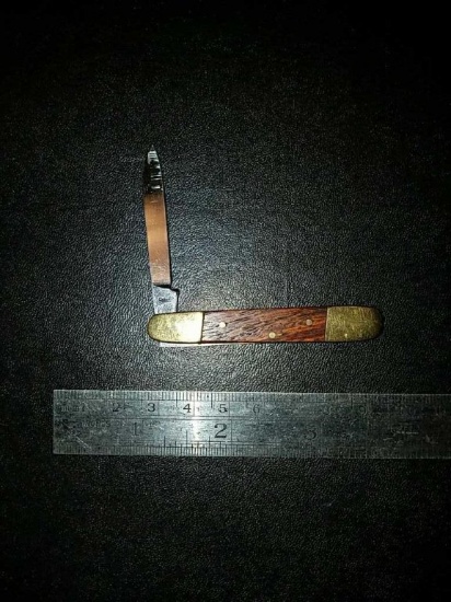 Small wood with brass single blade stainless