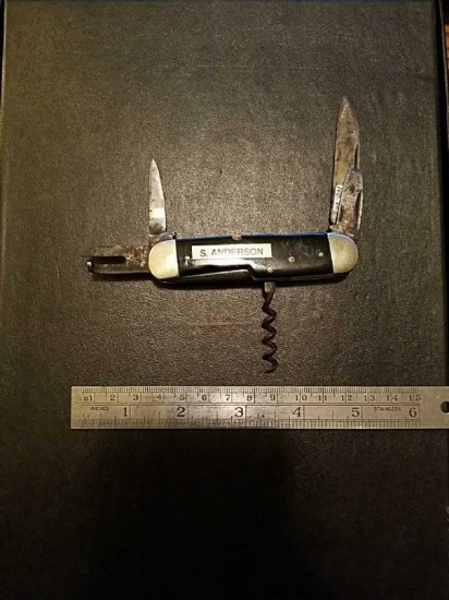 S Anderson utility knife, 3 blade & 2 tools