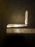Single blade mother of pearl with markings on