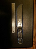 Glass knife- 9.5 inches - stars on handle