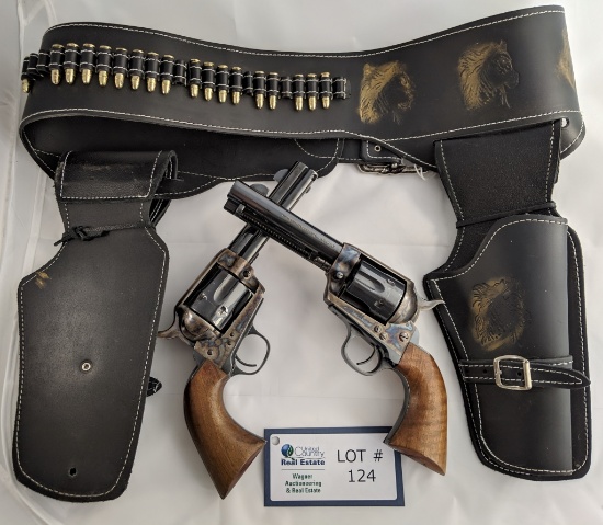 PR American Western Arms Longhorn w/ hand embosseed black leather belt holster