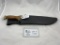 SERRATED EDGE BOWIE KNIFE IN SHEAF