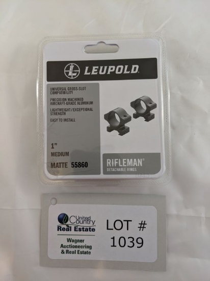 LEUPOLD 1" MEDIUM MATTE 55860 RIFLEMAN DETACHABLE RINGS