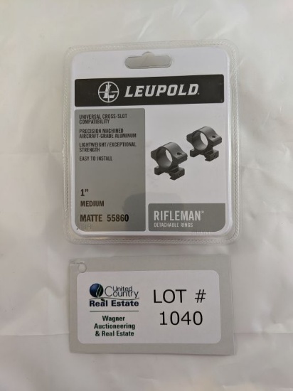 LEUPOLD 1" MEDIUM MATTE 55860 RIFLEMAN DETACHABLE RINGS
