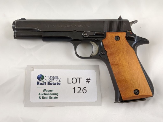 STAR MODEL SA SUPER SEMI-AUTOMATIC PISTOL 9MM CALIBER, ORIGINAL BLUED FINISH WITH (8) ROUND MAGAZINE