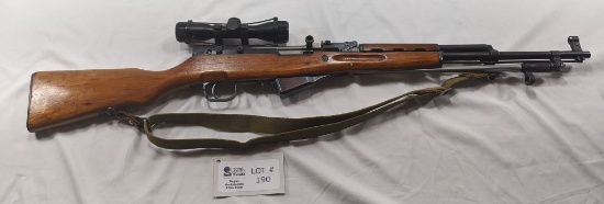 4. SKS TYPE 56 NORINCO SEMI-AUTO RIFLE 7.62 X 39 CALIBER, (10) ROUND MAGAZINE, BAYONET, SLING, CLEAN
