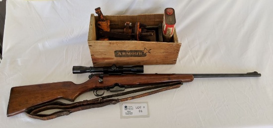 REMINGTON 788 222CAL. WEAVER SIDE MOUNT 1" W/ RELOADING SUPPLIES