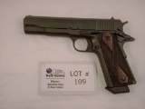1911 ROCK ISLAND ARMORY SEMI-AUTOMATIC .45 ACP CALIBER GOVERNMENT MODEL, 5” BARREL WITH CUSTOM WOOD 