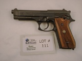 TAURUS MODEL PT 92 AF SEMI-AUTOMATIC 9MM CALIBER PISTOL, 5” BARREL, TARUS INSIGNIA WOOD CHECKERED GR