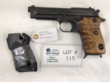 MADDI HELWAN BRIGADIER MODEL SEMI-AUTOMATIC PISTOL 9MM CALIBER, (8) ROUND FINGERTIP EXTENSION MAGAZI