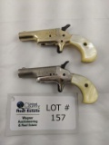 PAIR OF BUTLER SINGLE SHOT DERRINGER (1 GOLD - 1 SILVER) IN 31 BLACK POWDER