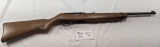 RUGER 10-22 MODEL SEMI-AUTOMATIC RIFLE .22 LR CALIBER WITH WALNUT WOOD STOCK, FLIP UP ADJUSTABLE REA