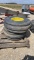 14L16.1 3 RIB FRONT TRACTOR TIRES ON 8 HOLE FRONT