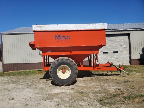 Killbros 475 Grain Cart, 1000 PTO, 23.1x26 @ 10%, No Tarp, Rear Hitch, 12” Unload, Side Auger