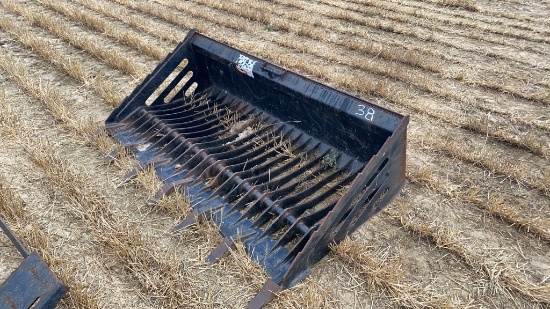 Skid steer mount 72” rock bucket with replaceable points