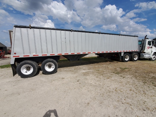 2011 Syntex 38’ Steel Hopper Trailer 66K GVW, Steel Rims, Shurco 4500 HD Electric Tarp (1 Year Old),