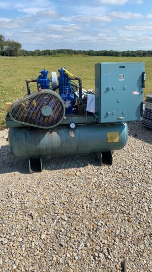 Horizontal air compressor- dual Quincy- 3 phase