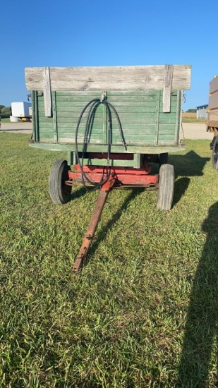 Wooden flat bed  trailer w/ hoist and sides