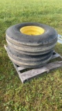 Pair 11.00-16 stomil tri rib on 6 bolt rims