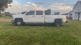 2016 CHEVROLET 3500 DUALLY, CREW CAB, 4 WHEEL DRIVE, B&W FLIP OVER HITCH