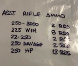 Assorted Rifle Ammo, 250-3000, 225win, 22-250,
