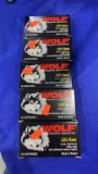 (5) boxes of Wolf Performance Ammo .223 REM , 55 GR, 20 cartridges per box