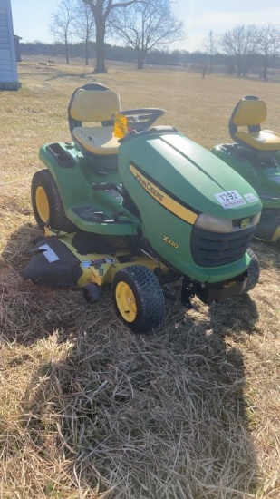 JD X320 Riding Mower, 48” Deck, Kawasaki 22HP, 446 Hrs
