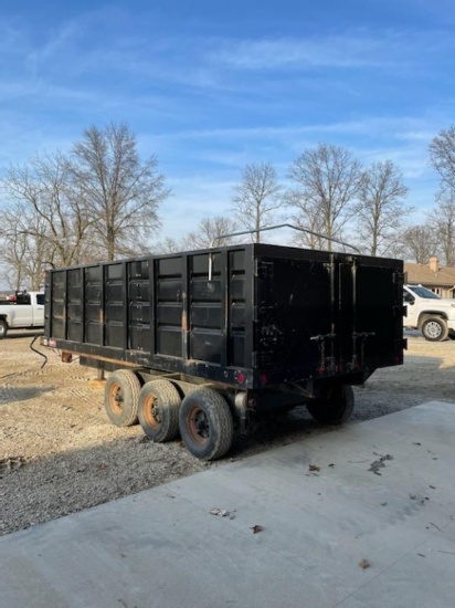 1975 Schuster Tri-Axel Gooseneck Dump Trailer ,16 Ft, Full Rear Doors