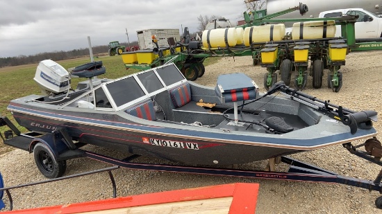 1988 Basstactics Cajun Fishing Boat, Evinrude 70,Minnkota Trolling Motor,16 Ft, Fish Finder, Trailer