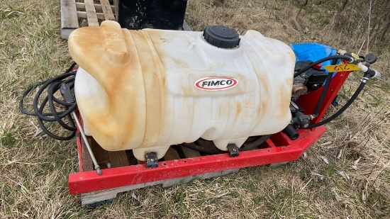 Fimco ATV Lawn Sprayer, 50 Gal, Motor Runs, Pump Stuck