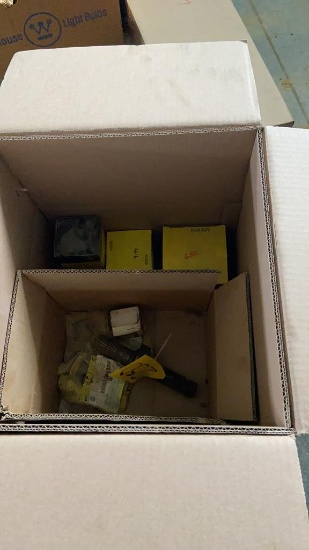 Box of John Deere Filters and Parts