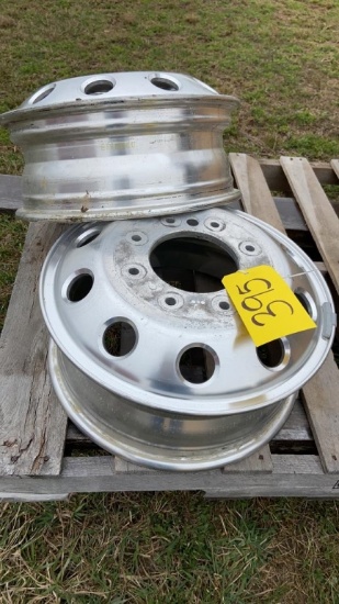 Pair Aluminum 6x17 Rims, 8 Bolt
