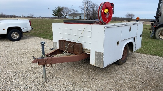 9' Service Truck Body on Trailer, Torch Reel and Job Box