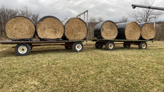 10 Round Bales Hay, Wrapped