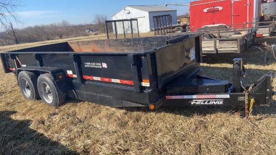 2015 Felling FT-16 DTHD Dump Trailer, Pintle Hitch,  20800 GVW, Ramps, 16 Ft