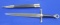 Double Sided Dagger w/ Sheath Small double sided dagger with sheath, marked China, measures 14