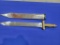 Small Heavy Sword w/ Metal Cover Small heavy metal sword, brass appear handle, is marked India, come