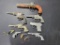 Cap Guns Several older cap type guns, unsure of condition, various styles and brands.