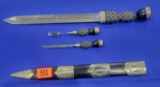 Dagger w/ Sheath Medium sized dagger with sheath, comes with small eating type knife and fork.  Thes