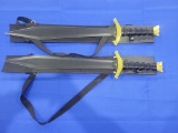 Pair of King Arthur Swords Replica King Arthur type swords, come with nylon carrying cases, measures