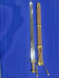 Double Edged sword Large and heavy double edged sword, marked China, measures 35