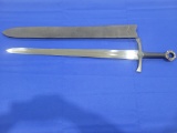 Replica Mid Evil Sword Replica mid evil type sword, comes with leather cover, measures 35.5