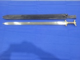 Replica Battle Type Sword Replica battle type sword, brass end, measures 34