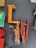 Lee Ammo Press & Lyman Powder Measure Lot features an older Lee ammo single step press.  This does h
