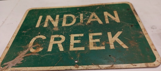 Retired Indian Creek Road Sign