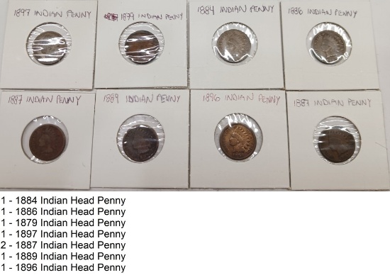 Indian Head Pennies 1880-1890