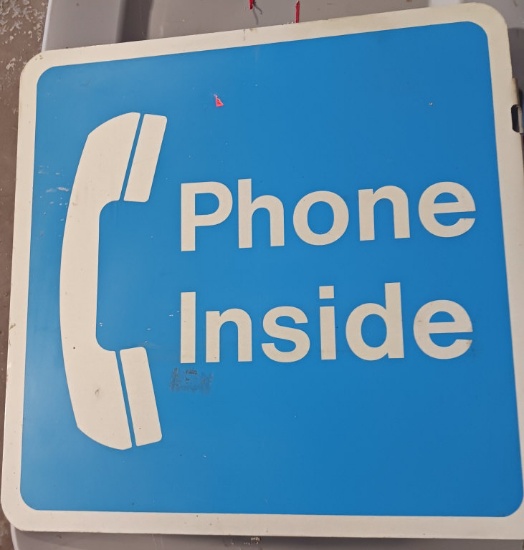 Phone Inside - Flange sign 18in x 18in.
