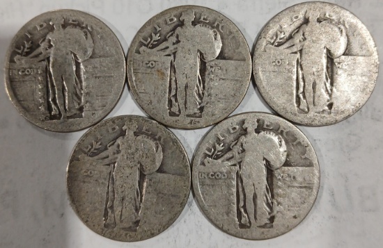 Liberty Quarters QTY 5 for ONE MONEY