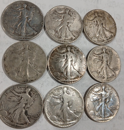 Walking Liberty Half Dollars 9 TIMES THE MONEY